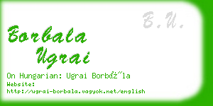 borbala ugrai business card